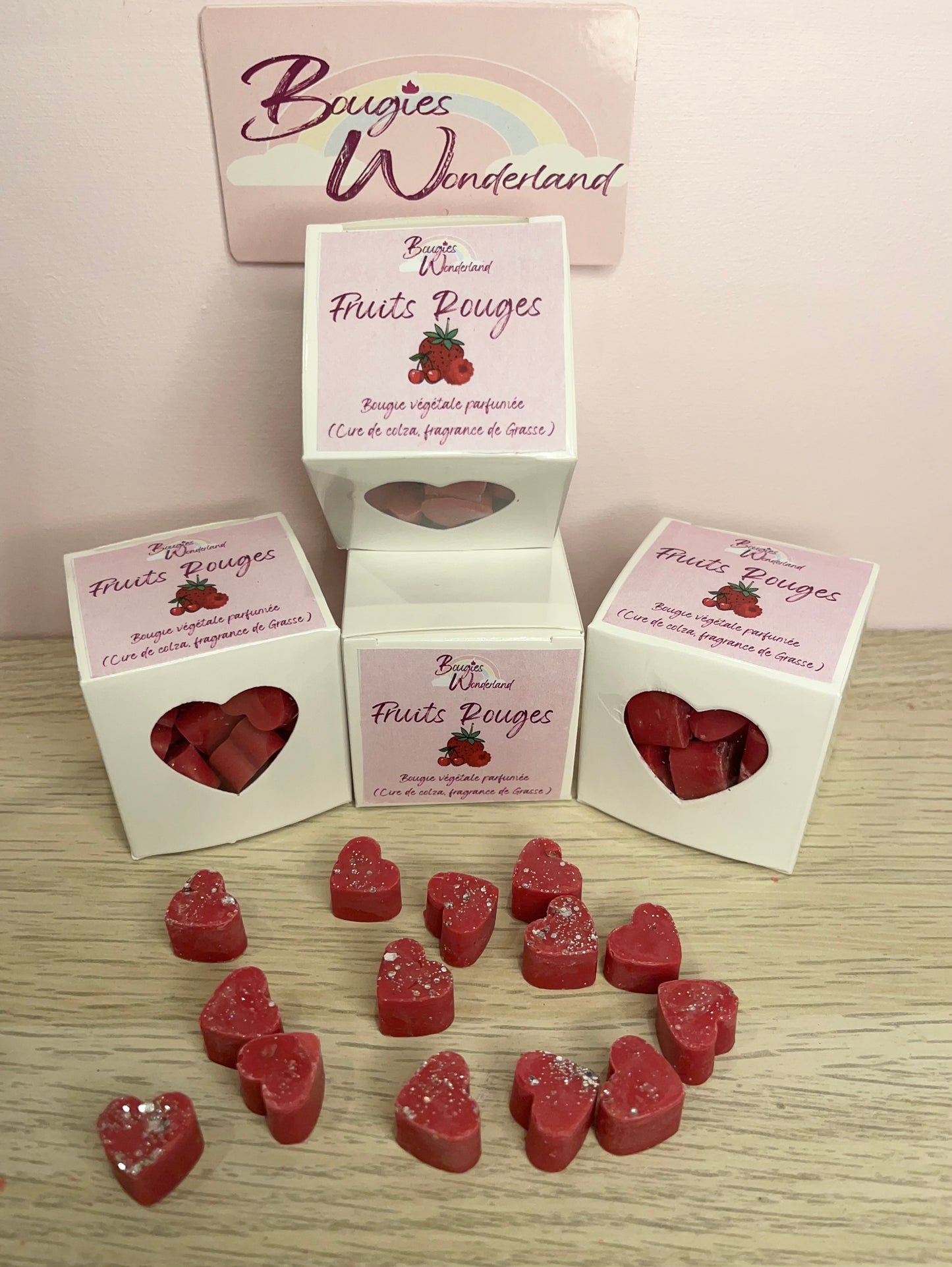 Boîte de mini Fondants Cœurs senteur Fruits Rouges